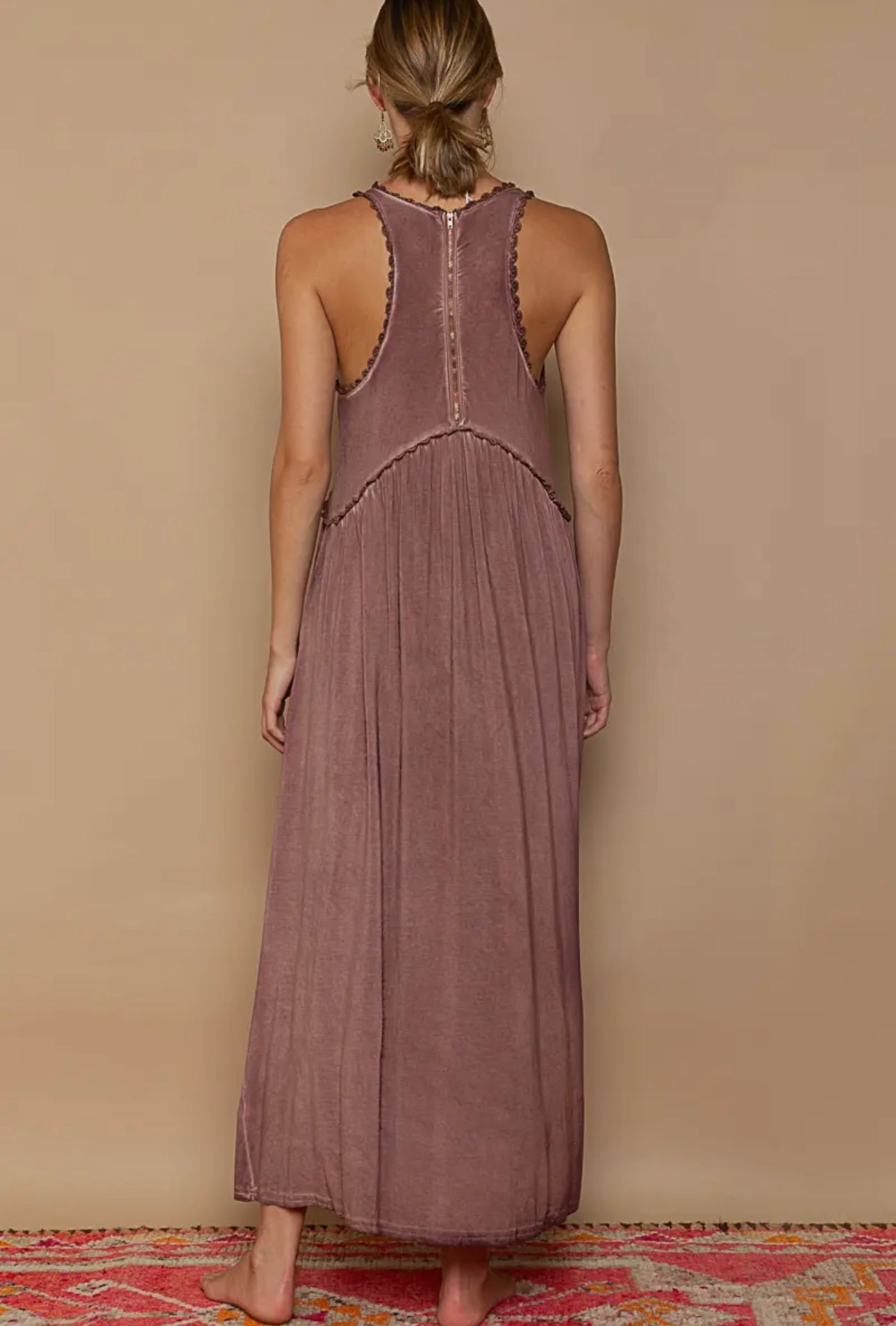 Racerback Slit Knit Maxidress