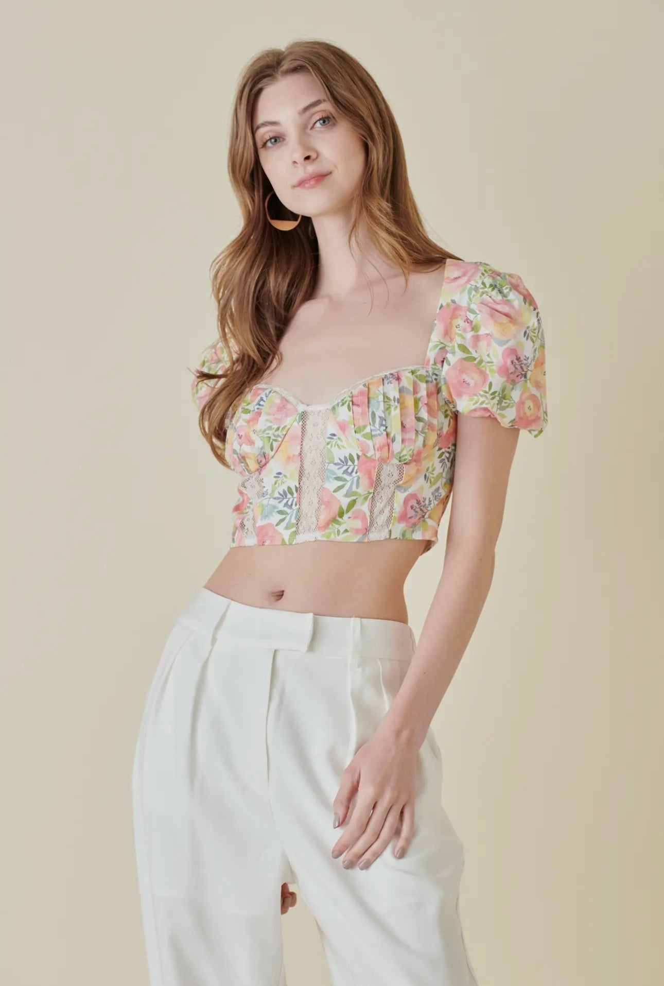 Floral Print Corset Top