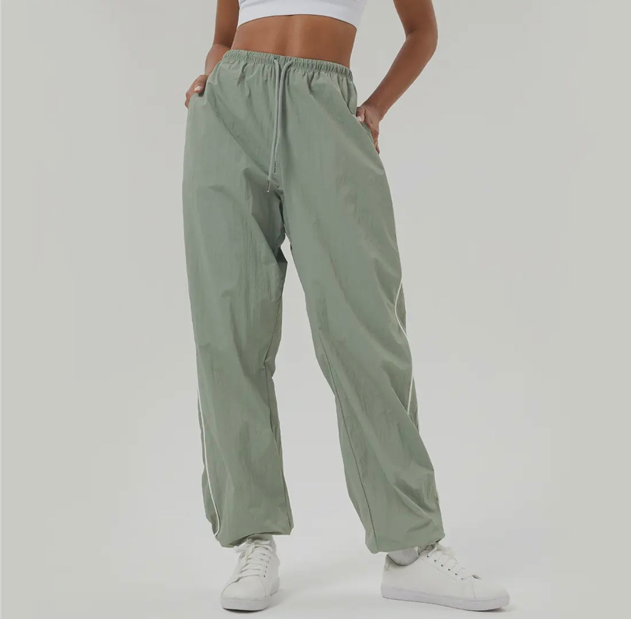 Color-Blocked Drawstring Sport Track Pants