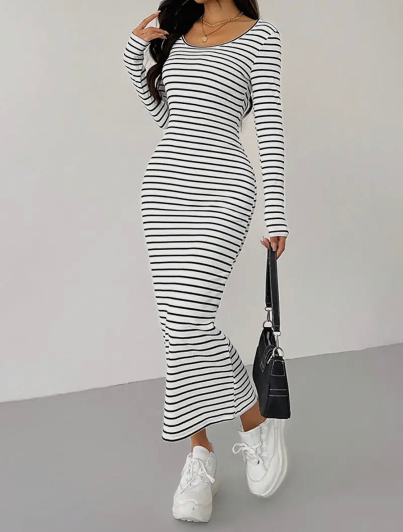 Fitted Striped Dress Sienna Lifestyle Fitted Striped Dress Sienna Lifestyle