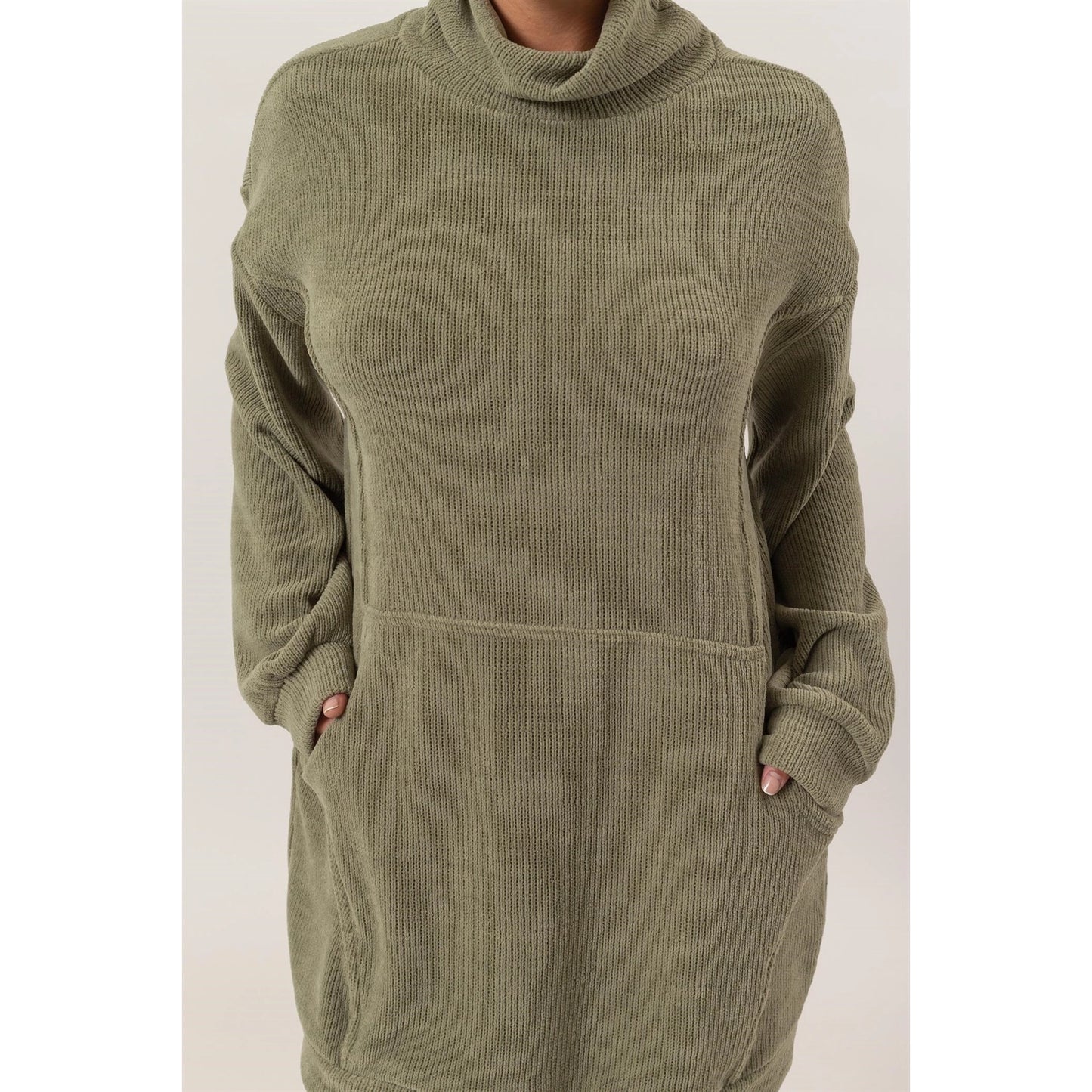 Turtleneck Mini Sweater Dress