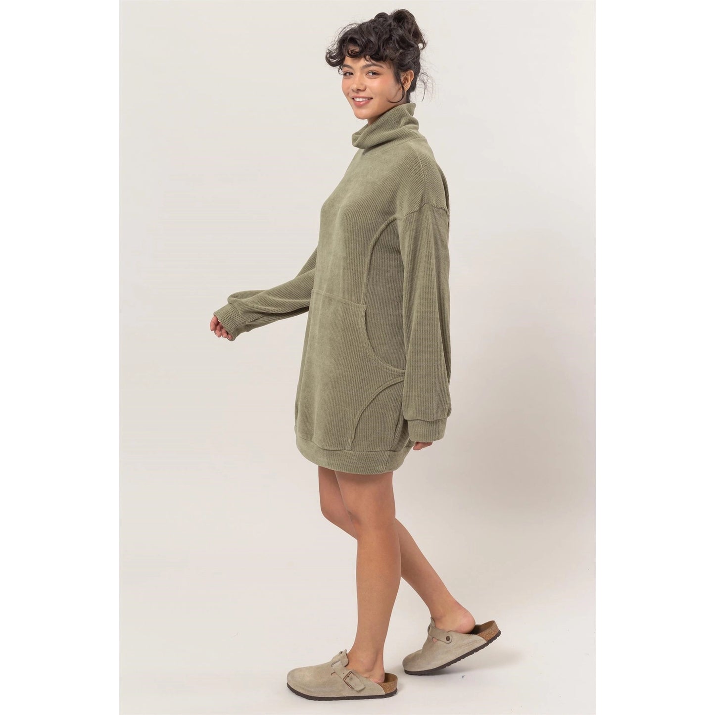 Turtleneck Mini Sweater Dress