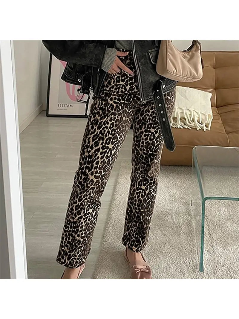 Leopard Print High Waisted Pants