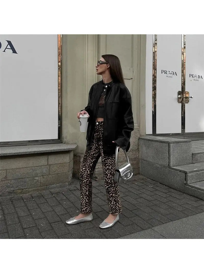 Leopard Print High Waisted Pants