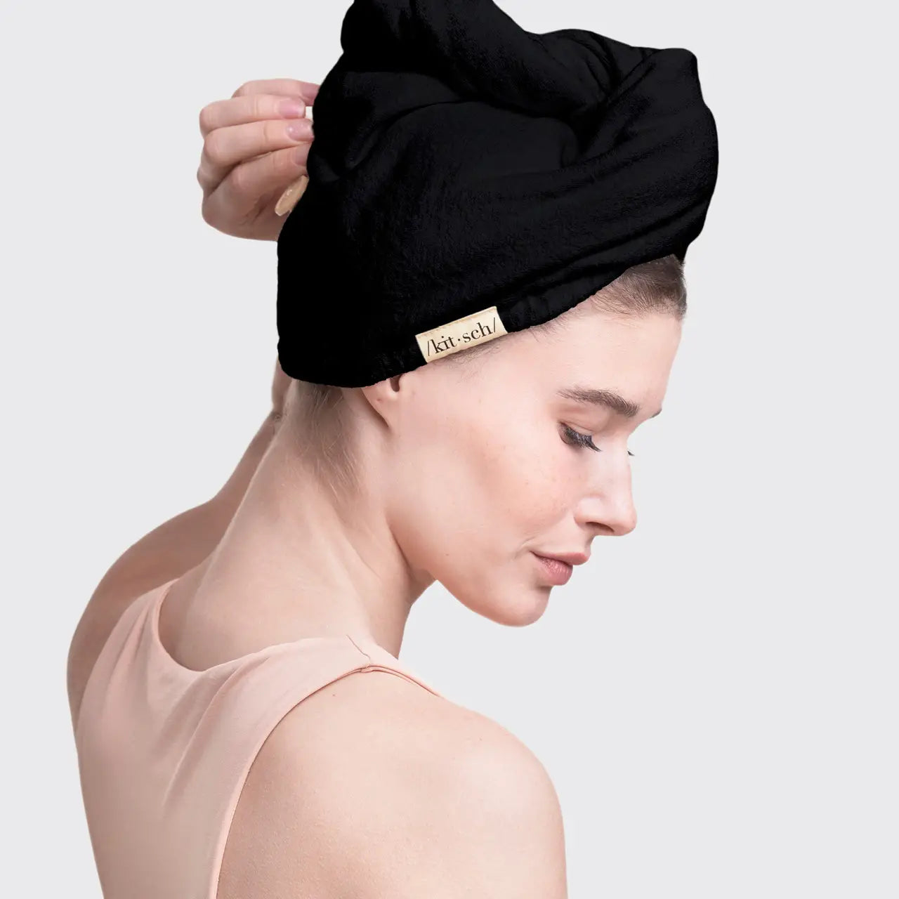 Kitsch-Quick Dry Hair Towel - Eco Black
