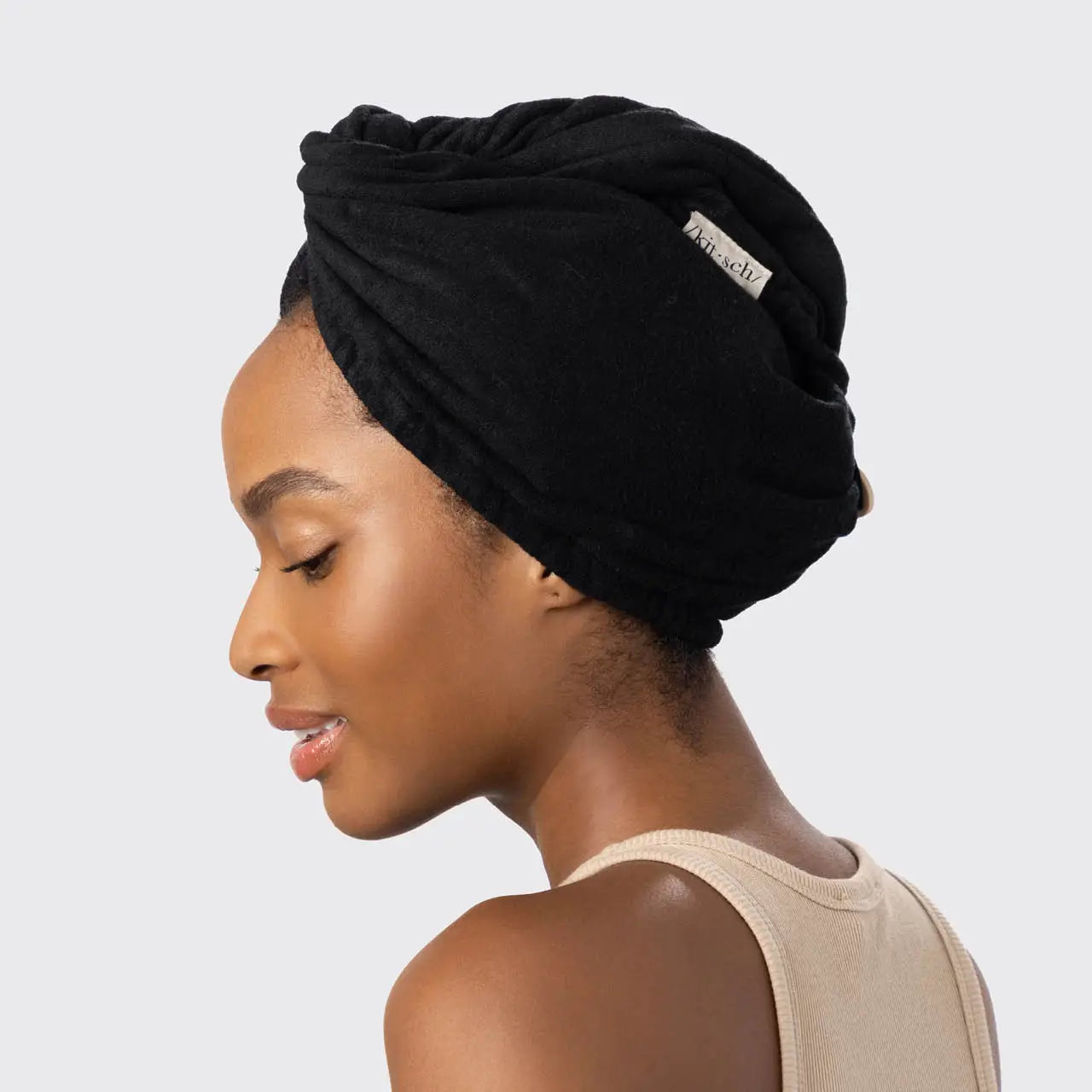 Kitsch-Quick Dry Hair Towel - Eco Black