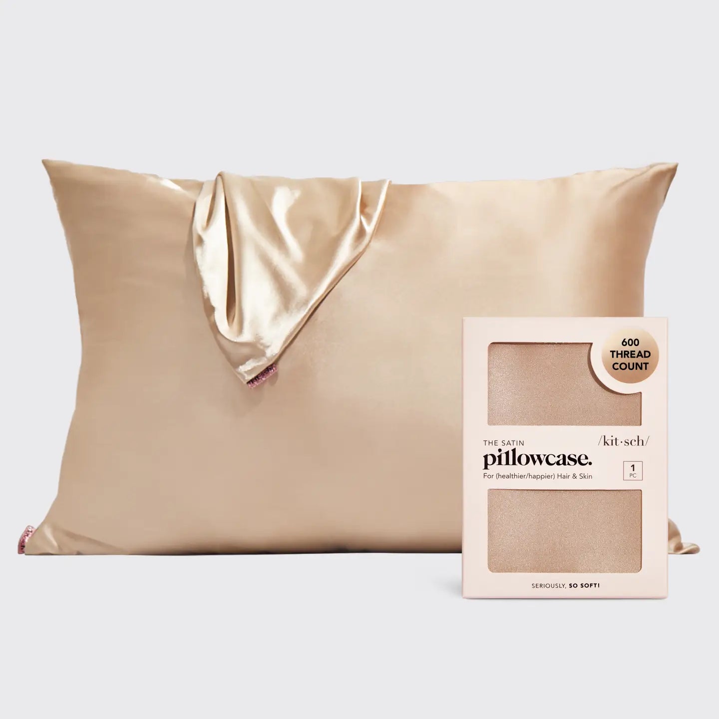 Kitsch-Satin Pillowcase - Champagne