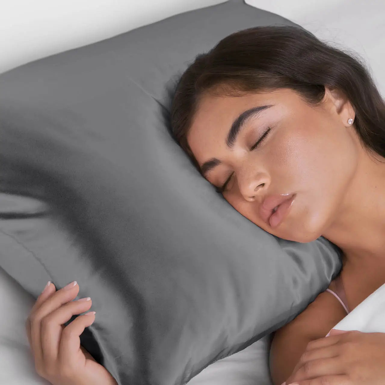 Kitsch-Satin Pillowcase - Charcoal