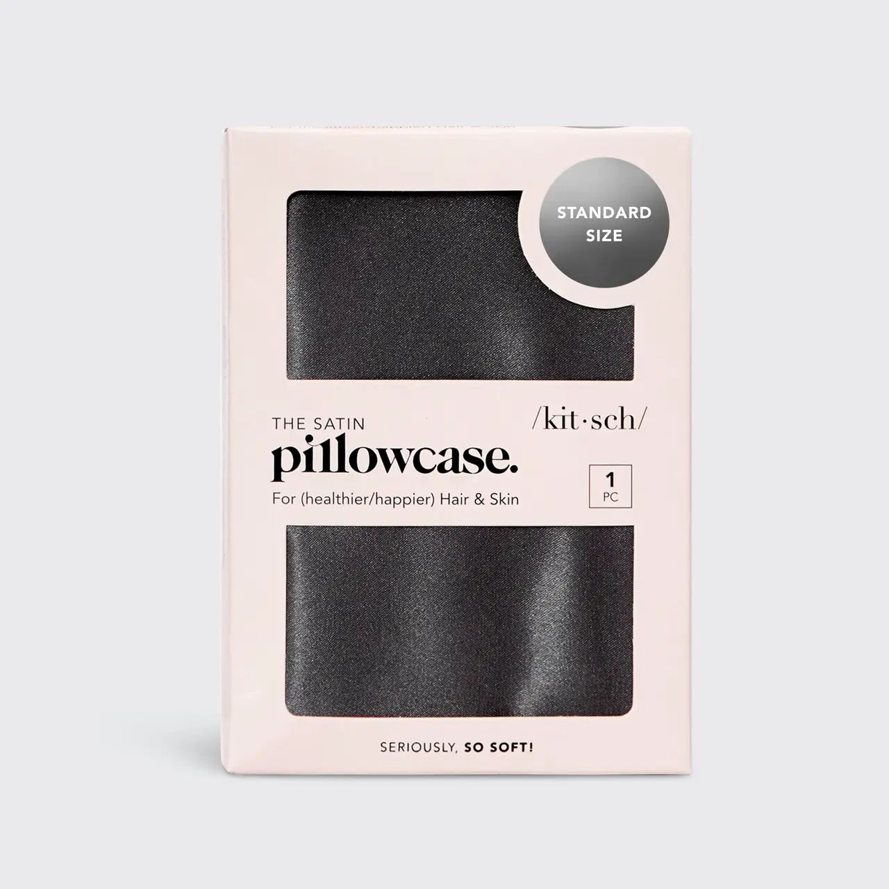 Kitsch-Satin Pillowcase - Charcoal
