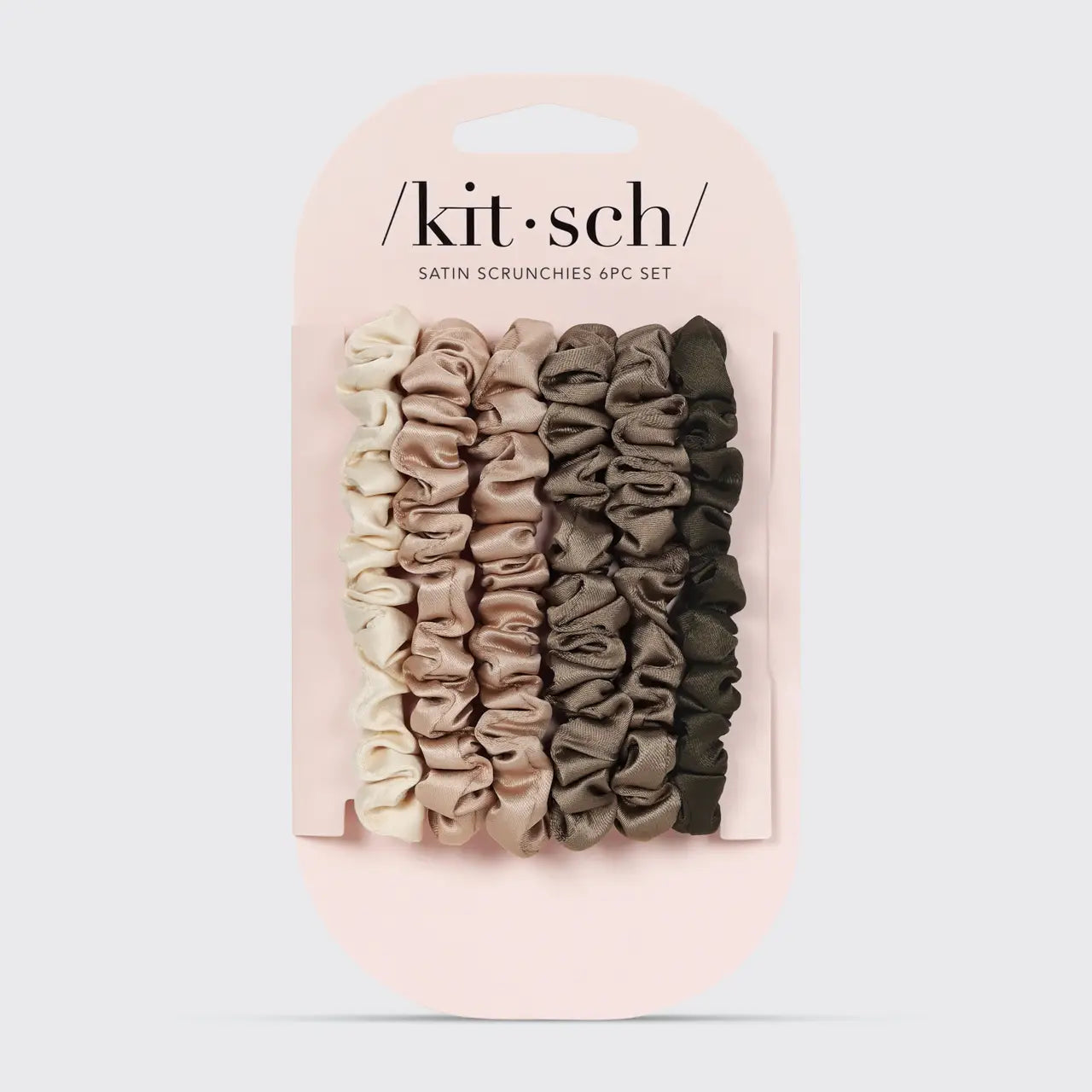 Kitsch- Ultra Petite Satin Scrunchies 6pc - Eucalyptus