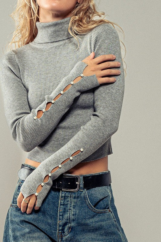 Pearly Gated Long Sleeve Turtle Neck