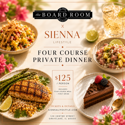 Four Course Private Dinner with The Board Room at Sienna Lifestyle