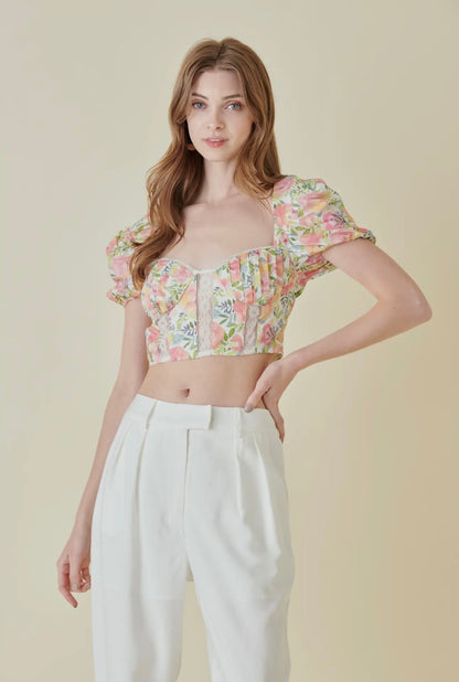 Floral Print Corset Top