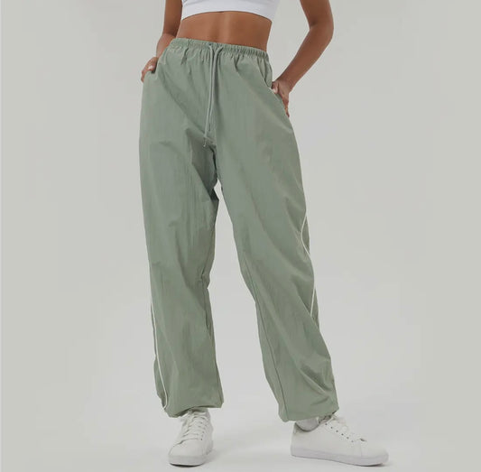 Color-Blocked Drawstring Sport Track Pants