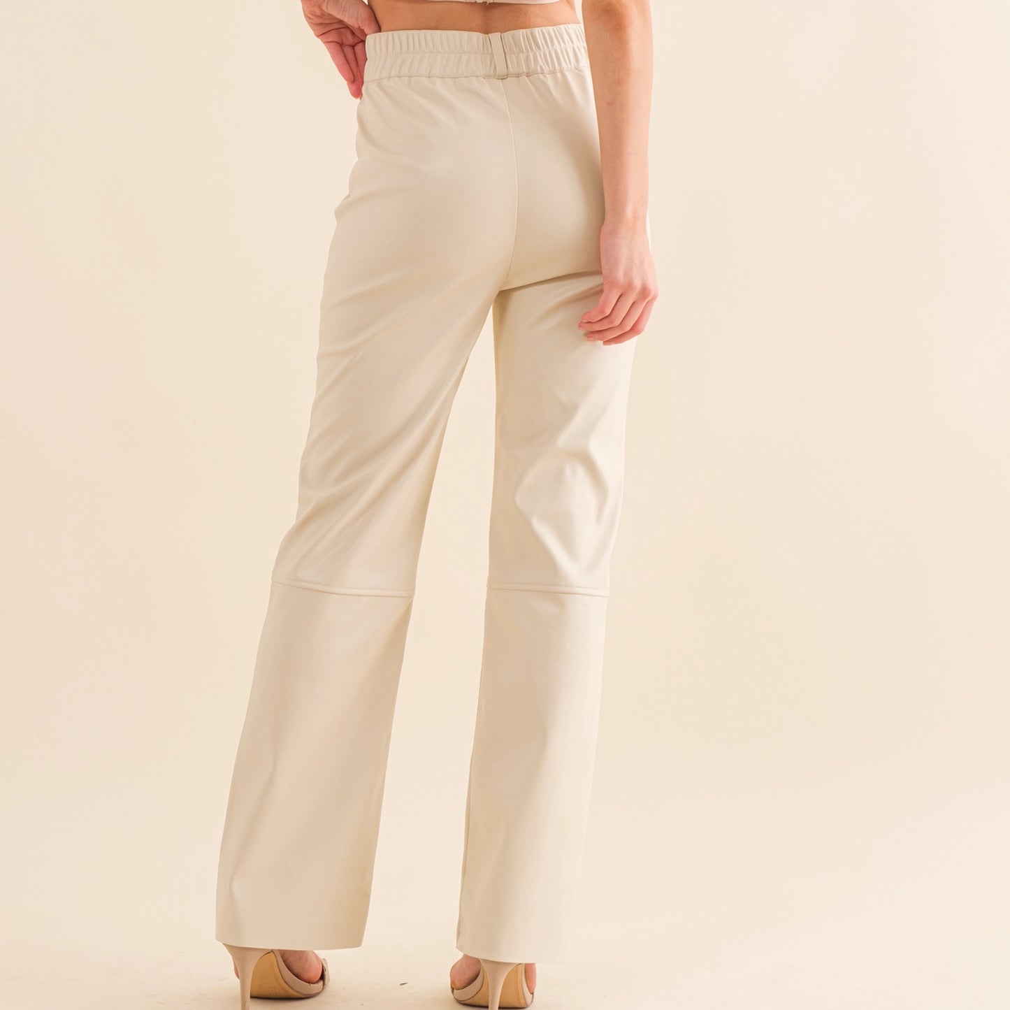 Cream Leather Pants