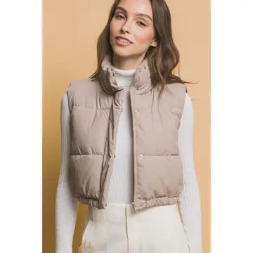Cropped Puffer Vest