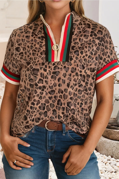 Leopard Quarter Zip