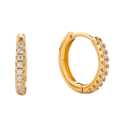 14K Gold-Dipped Cz Huggie Earring