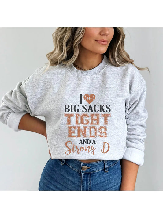 I Love Big Sacks Football Graphic Sweatshirt