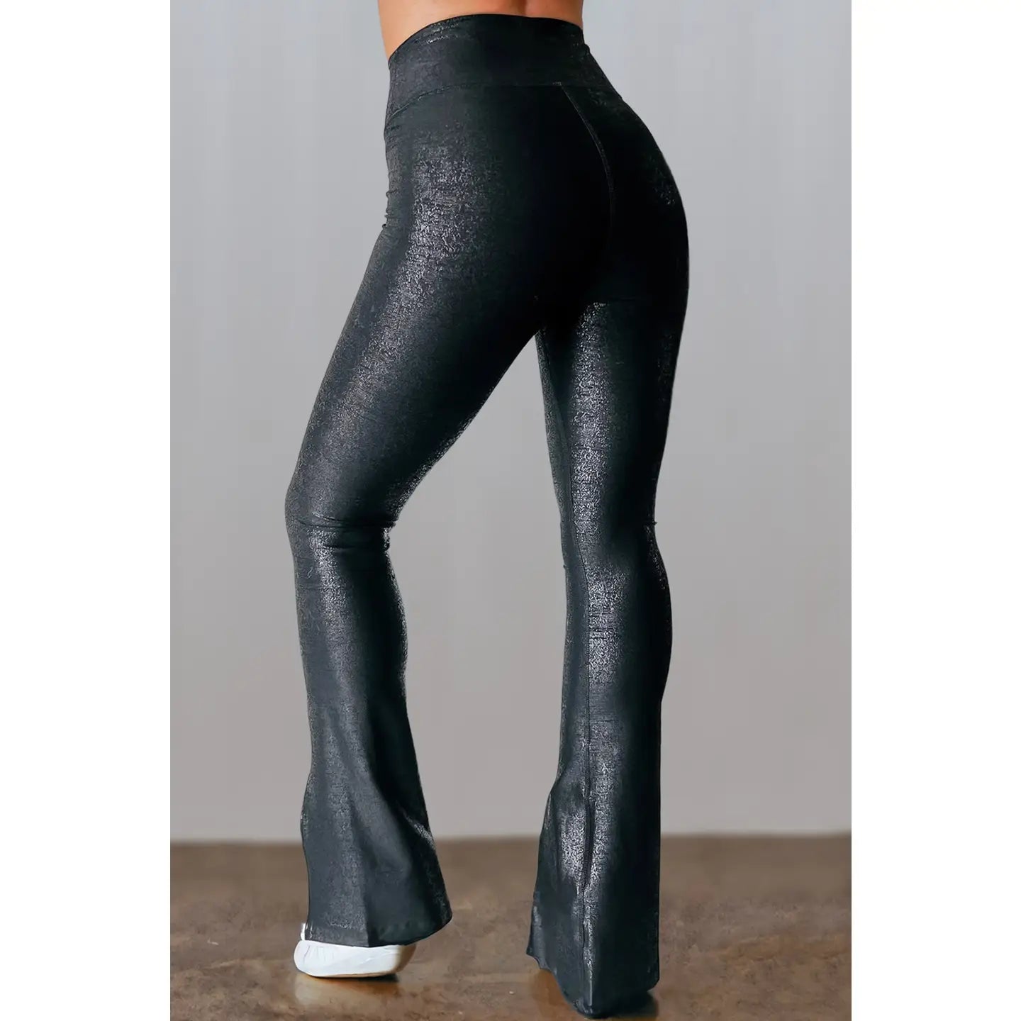 Black Faux Leather Splits Leggings